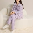 thumbnail image 5 of Womens Fleece Pajama Sets Long Sleeve Zip Up Jackets Pants Set Comfy Lounge Sets for Women Winter Women Pajama Sets, 5 of 7