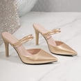 thumbnail image 4 of CQONEPT Pointed Toe Ankle Strap Slingback Heels for Womens Stiletto Closed Toe Pumps Women Dress Party Mules Sandals Gold 41, 4 of 6