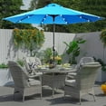 thumbnail image 3 of Abble 9ft Solar LED Lighted Patio Umbrella, Table Market Umbrella, Outdoor Umbrella for Garden, Deck, Backyard, Pool and Beach, 3 of 10