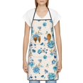thumbnail image 3 of Pofeuu Rose Flowers Print Aprons with Pockets, Cute Aprons for Kitchen, Cooking, Server, Barber, Chef Apron, 3 of 7