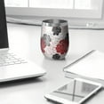 thumbnail image 3 of 12oz Stemless Wine Tumblers Pioneer Flower Floral Print Pattern Vacuum Insulated Stainless Steel Travel Tumbler Cups Mug with Lid and Straw for Champaign,Cocktail,Beer with Cleaning Brush, 3 of 5