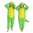thumbnail image 3 of Ruyang Kids Plush Hooded Jumpsuit Dinosaur Long Sleeve Jumpsuit Plush Dress Up Wear Fall Winter Clothes for Boys Girls, 3 of 9