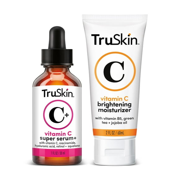 TruSkin Super C Duo with Vitamin C Plus Super Serum 1 fl oz & Vitamin C Brightening Moisturizer 2 fl oz â?? Anti Aging Skin Care Gift Set for Bright, Smooth, Firmer-Looking Skin