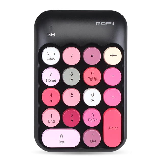 Teclado Mofii X910 2.4G Teclado inalámbrico Teclado numérico Portátil 18 teclas Contabilidad financiera Teclado de oficina Negro (mezcla de colores) Mofii Teclado