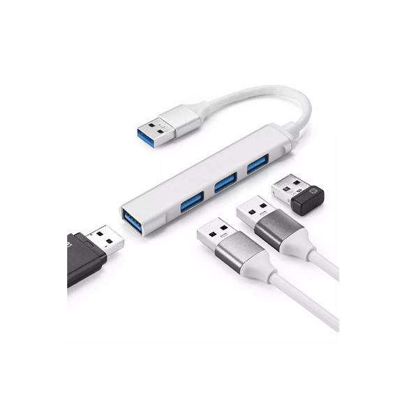 "Hub Usb 3.0 Adaptador Convertidor Ultradelgado Con 4 Puertos blanco "