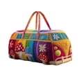 thumbnail image 2 of Quilted Hippie Travel Bag with Handheld Shoulder Strap - Large Capacity Bohemian Travel Fitness Bag, Suitable for Dance, Yoga, Exercise, Festivals, and Overnight Travel, Art Patch Craft Handbag, 2 of 7