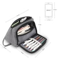 thumbnail image 3 of Mokani Pencil Pouch, Big Capacity Pencil Pen Case with Handle, Canvas Bag Stationery Boxl, Grey, 3 of 4