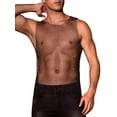 thumbnail image 5 of INSPIRE CHIC Rhinestones Sparkly Tank Top for Men's Shiny Mesh Sleeveless Tee Shirt Rave Sheer Metallic Vest M Black, 5 of 6