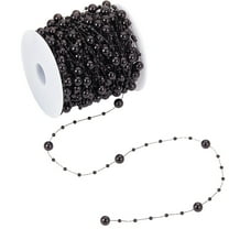 1bag 30M Bead Garland Party Plastic Garland Bead Decor Artificial Black Pearl String Strands Chain Centerpieces Tree Decoration Bead Chain for Jewelry Making Home Outdoor Party Decor