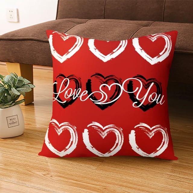 Cadeaux de la Saint-Valentin Housse de Coussin en Lin pour Canapé Maison