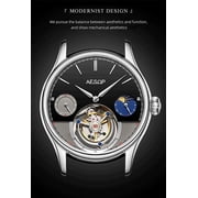 AESOP Real Tourbillon Skeleton Hand-Wind Mechanical Wrist Watch Men Sapphire Crystal Manual Dress Clock Man Luminous Leather Moon Phase Multifunction