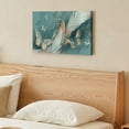 thumbnail image 6 of AVOI Abstract Wall Art Aqua Blue Feather Butterfly Pictures Wall Decor Master Over Above Bed Canvas Prints Horizontal Artwork Painting Home Office Decorations For Bedroom Frame: 12x16in, 6 of 6