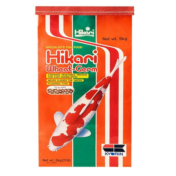 Hikari USA Wheat-Germ Floating Pellet Fish Food for Koi, Goldfish and Other Pond Fishes 11 lb, LG