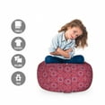 thumbnail image 2 of Ethnic Storage Toy Bag Chair, Vintage Style Floral Ornament Mosaic Design with Eastern Folkloric Elements, Stuffed Animal Organizer Washable Bag, Small Size, Multicolor, by Ambesonne, 2 of 3
