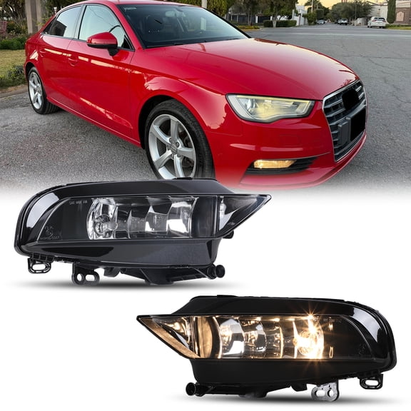 Fog Lights Assembly Fit for 2015 2016 AUDI A3 Sedan,2PCS,Clear Lens