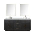 thumbnail image 4 of Abbey 72" W Black Oak Double Vanity, Quartz Top, Faucet Set and 34" Mirrors, 4 of 6