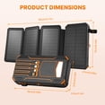 thumbnail image 3 of Solar Power Bank 20000mAh, PD15W Fast Charging Solar Charger with 4 Built-in Cables & Wireless Charging, Portable Solar Charger for Cell Phone, Solar Battery Pack for Camping (Orange), 3 of 9