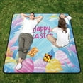 thumbnail image 5 of Easter Colorful Eggs and Leaves Camping Mat Picnic Blanket Waterproof Sand-proof for Beach Lawn Park 78" x 78", 5 of 6