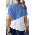 thumbnail image 3 of Women's Sky Blue Crew Neck Colorblock Tee, 3 of 15