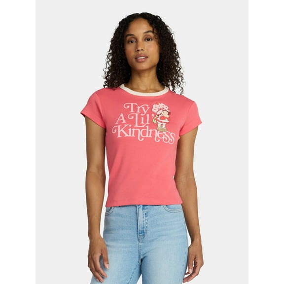 Strawberry Shortcake, Junior's Graphic T-Shirt, Lil Kindness, Sizes XXS-XXL