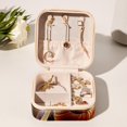 thumbnail image 6 of Snail Travel Portable Square Jewelry Box Earring Necklace Bracelet Organizer Storage Display Case Holder Stand Decorative Box Organize, 6 of 6