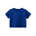 thumbnail image 4 of Inglocry Girls Athletic Oversized Crop Tops Kids Drop Shoulder Short Sleeve T Shirts Workout Tees 5-14 Years Basic T-Shirt Blue 2-3Y, 4 of 6