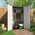 thumbnail image 2 of Nicehomfit European Style White Outdoor Cabinet with Doors Weather Resistant Plastic Storage, 2 of 6