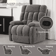 thumbnail image 2 of MAYEERTY Ergonomic Recliner Chair with 110-160°Adjustable Recline for Living Room, Footrest, Side Pocket, Gray, 2 of 3