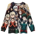 thumbnail image 3 of My Hero Academia Men's Lounge Pajamas Set 2-Piece Crew Neck Sleepwear Soft Long Sleeve Top & Pants for Sleep, Home & Vacation XL, 3 of 8