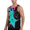 thumbnail image 2 of Fotbe Rex Dinosaur With Sunglasses Pattern Men's Quick Dry Workout Tank Top Gym Muscle Tee Fitness Bodybuilding Sleeveless T Shirt Breathable Workout Shirt-Large, 2 of 9