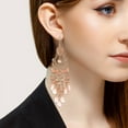 thumbnail image 4 of Yesbay 1 Pair Women Hook Earrings Vintage Ethnic Style Exaggerated Hollow Out Beads Waterdrop Shape Bohemian Ear Decoration Jewelry Vacation Earrings Hanging Earrings, 4 of 8