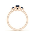 thumbnail image 2 of Angara Natural 0.6 Ct. Blue Sapphire with Blue Sapphire Classic Ring in 14K Rose Gold for Women (Ring Size: 11.5), 2 of 9