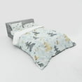 thumbnail image 3 of Christmas Duvet Cover Set, Retro Pine over Snowflake Background in Pastel Tones Print, Bedding Set with Shams and Fitted Sheet, 3 Sizes, by Ambesonne, 3 of 3