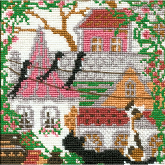 RIOLIS Counted Cross Stitch Kit 5"X5"-City & Cats Summer (15 Count)