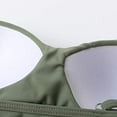thumbnail image 4 of Maillots de Bain 2 Pcs pour Femmes Taille Haute Croisée Imprimé Floral (Vert Armée, L), 4 of 6