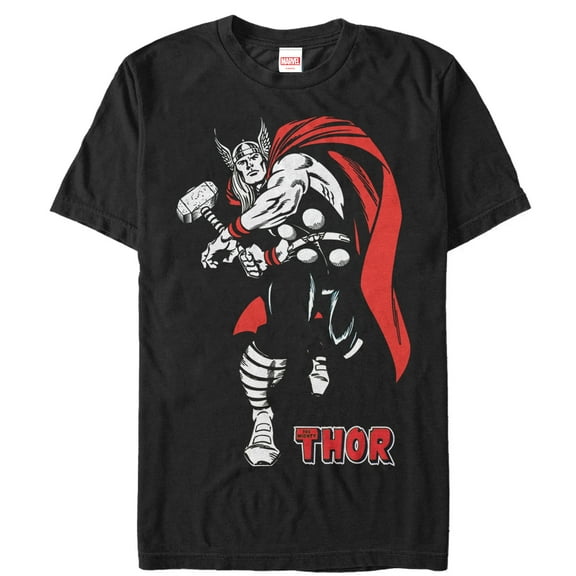 Men's Marvel Mighty Thor Hammer Strike Graphic Tee Black 2X Large