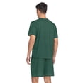 thumbnail image 2 of joogoo Men's Pajama Set Dark Green Paint V-Neck Pj Shorts Set 2 Piece Loungewear Sleepwear XL, 2 of 7