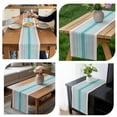 thumbnail image 6 of Table Runner Turquoise Striped Table Runners Grey Lines Stripes Cotton Linen Dresser Scarf Kitchen Dining Table Decor for Home Dinner Party Decor 13x72 Inch, 6 of 9