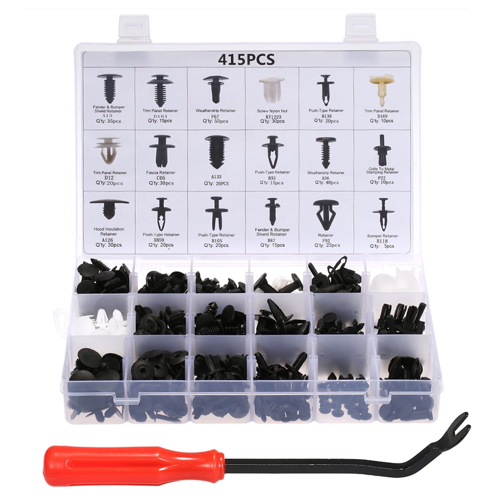 415PCS Car Retainer Clips Fasteners with Removal tools Door Panel Remover 