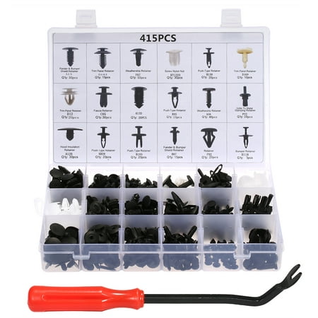

ametoys Car Retainer Clips & Fasteners Kit Auto Fastener Clips with Clips Removal Tool 415PCS 18 Sizes Car Push Pin Rivet Trim Clips Panel Moulding Car Accessories