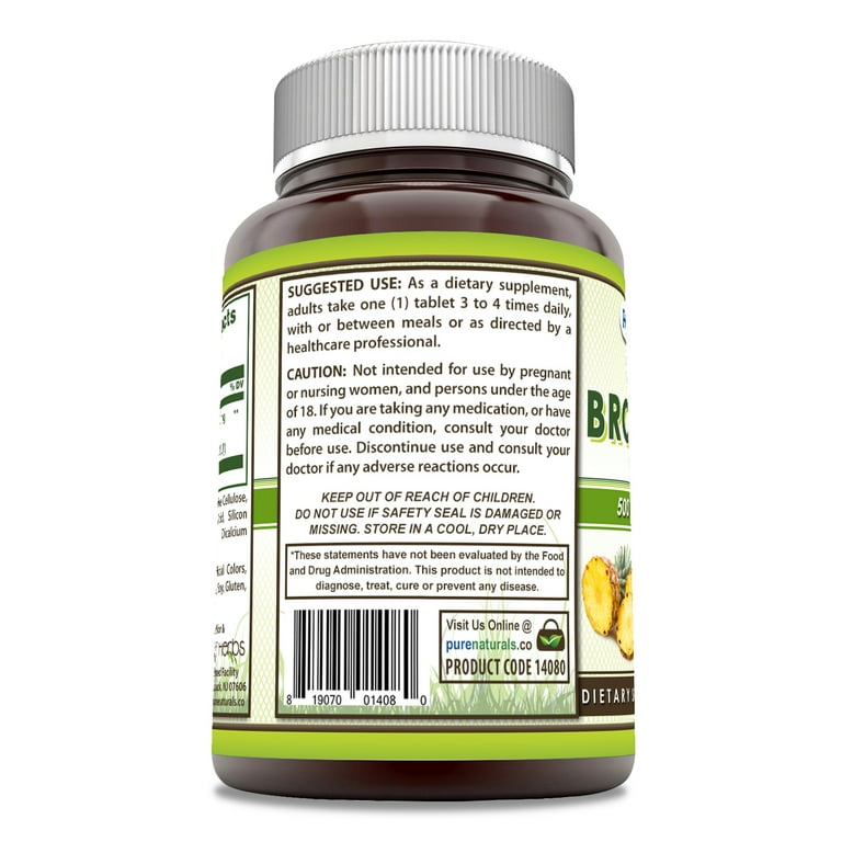 Pure Naturals Bromelain 500mg - Pineapple Extract, Anti