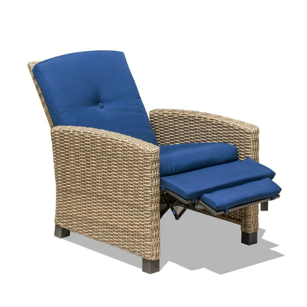 Domi Indoor & Outdoor Recliner, All-Weather Wicker Reclining Patio