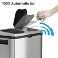thumbnail image 3 of iTouchless 2 Compartment Recycle Touchless Trashcan 16 gallon Stainless Steel Recycling Bin, 3 of 7