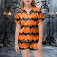 thumbnail image 2 of Halloween Girls Pajama Set Short Sleeve Button Down Girls PJS Sleepwear Summer Nightwear Loungewear Set, 2 of 5