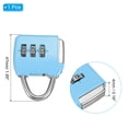 thumbnail image 2 of Candado de combinación de 3 dígitos con cable de acero de 6.5 pies, candado de cadena de viaje, azul, 2 of 7