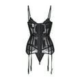 thumbnail image 4 of Generic Sexy Lace Up Floral Garter Underwire Teddy Bodysuit Lingerie Belt Women Top One Piece, 4 of 4