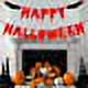 thumbnail image 5 of Happy Halloween Banner Decoraciones de Halloween, Guirnalda colgante de Halloween con purpurina roja con murciélagos aterradores Zombie Vampire Diaries Horror Bloody Halloween Photo Prop Fiesta de Halloween ER, 5 of 7