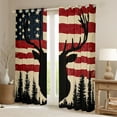 thumbnail image 2 of Homewish Safari Deer Silhouette Black Out Curtains,American Flage Pattern Curtains Pack of 2 (42x63 Each),Red Beige Black Bedroom Curtains For Boys Teens,Super Cozy Room Decor, 2 of 6