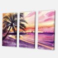 thumbnail image 3 of Purple and Pink Palm Beach Sunset 28 in x 36 in Painting Canvas Art Print, by Designart, 3 of 3
