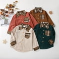 thumbnail image 4 of CSCHome Toddler Kids Boys Shirt Jacket 1-7T Long Sleeve Button down Tops Jacket Shacket Jacket Spring Autumn Coat Clothes, 4 of 7
